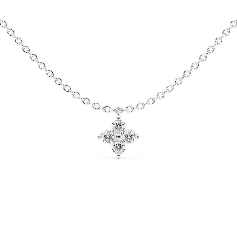 Four Stone Moissanite Round Cut Fancy Pendant