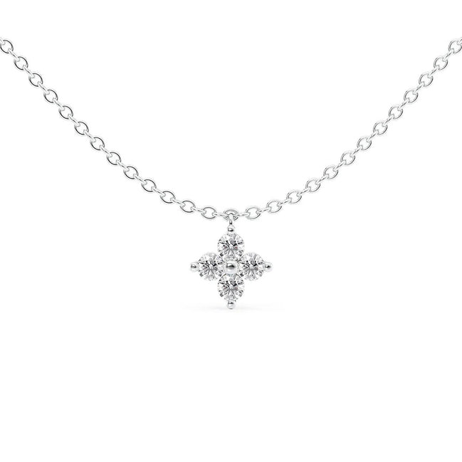 Four Stone Moissanite Round Cut Fancy Pendant