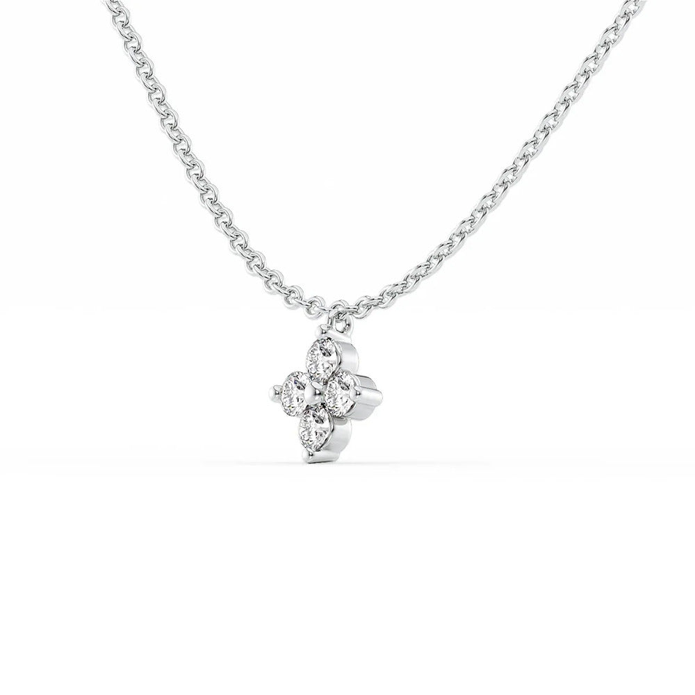 Four Stone Moissanite Round Cut Fancy Pendant