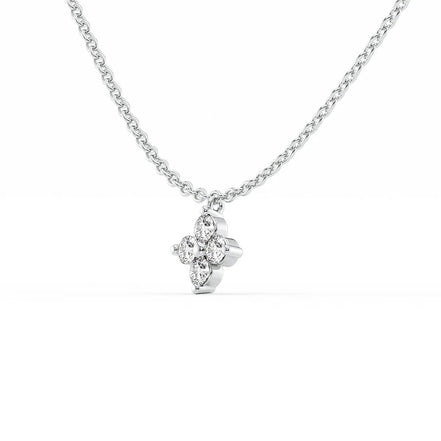 Four Stone Moissanite Round Cut Fancy Pendant
