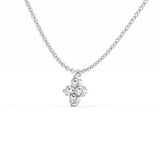 Four Stone Moissanite Round Cut Fancy Pendant