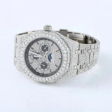 Iced Out Fully Moissanite Hip Hop Bust Down Wrist Watch