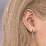Moissanite Round Cut Small Pave Unique Hoop Earrings