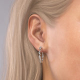 Moissanite Round Cut Small Pave Unique Hoop Earrings