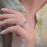 Split Shank Moissanite Diamond Round Cut Unique Ring
