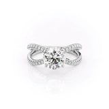 Split Shank Moissanite Diamond Round Cut Unique Ring