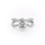 Oval Cut Criss Cross Moissanite Engagement Ring