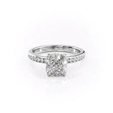 Channel Set Moissanite Cushion Cut Diamond Ring