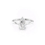 Hidden Halo Moissanite Pear Cut Engagement Ring