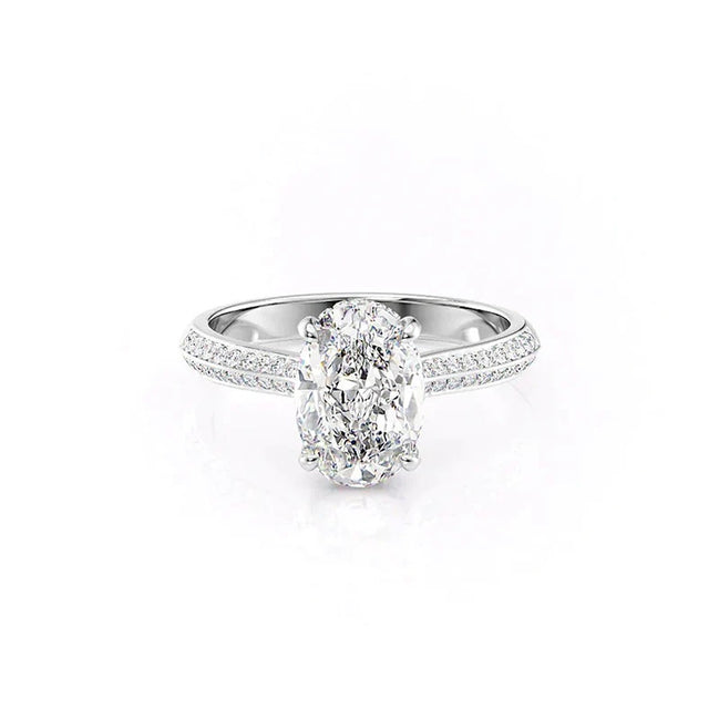 Knife Shank Oval Moissnaite Engagement Ring