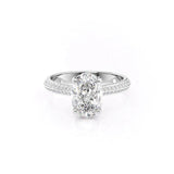Knife Shank Oval Moissnaite Engagement Ring
