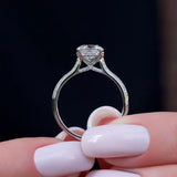 Knife Shank Round Cut Moissanite Engagement Ring