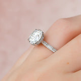 Knife Shank Round Cut Moissanite Engagement Ring