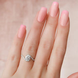 Moissanite Round Cut Pave Set Engagement Ring