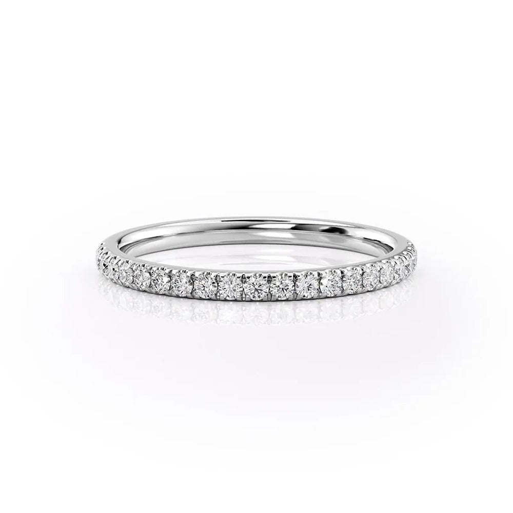 Moissanite Round Cut Half Eternity Band