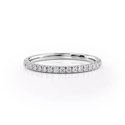 Moissanite Round Cut Half Eternity Band