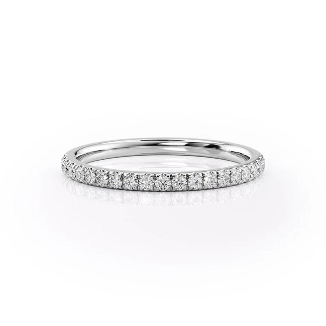 Moissanite Round Cut Half Eternity Band