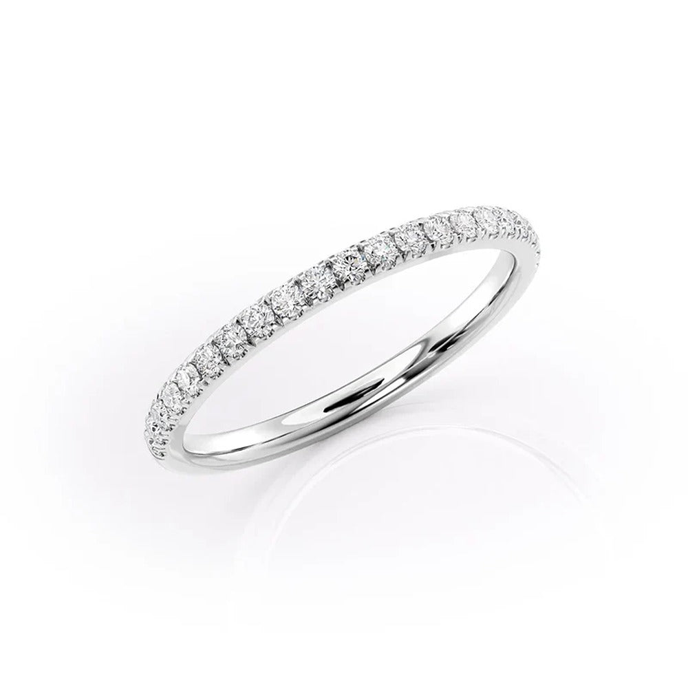 Moissanite Round Cut Half Eternity Band