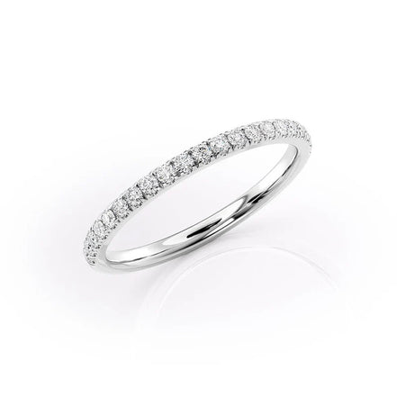 Moissanite Round Cut Half Eternity Band