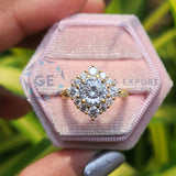 Portuguese Cut lab Grown Diamond Vintage Wedding Ring