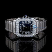 Blue Color Moissanite Diamond Wrist Luxury Watch