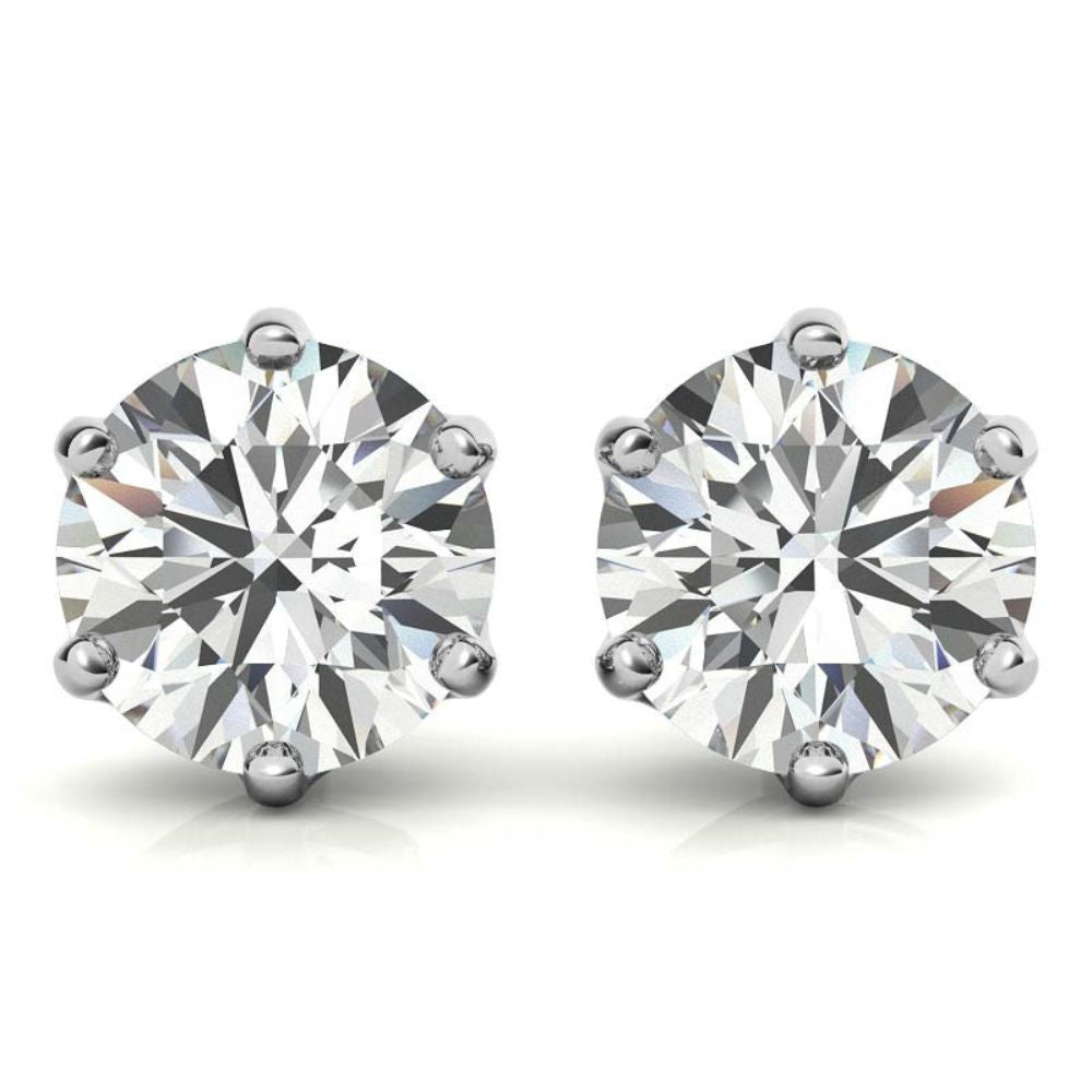 Minimalist Round Moissanite Earrings