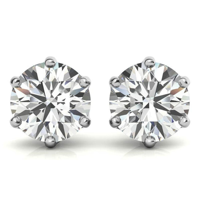 Minimalist Round Moissanite Earrings