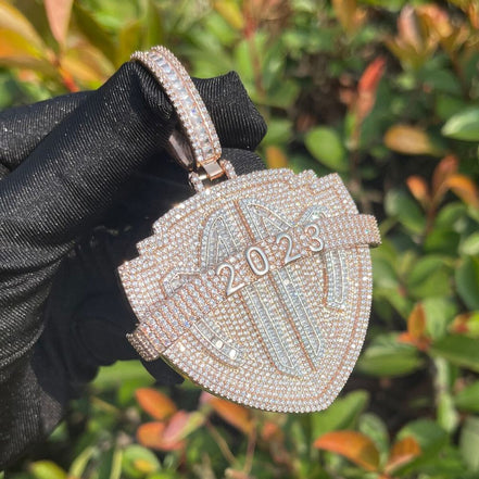 Moissanite Diamond 925 Silver Hip Hop Pendant For Men's