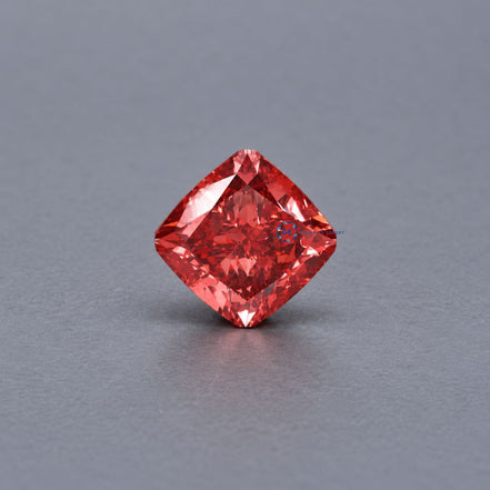 Deep Pink Cushion Cut Lab Grown Diamond, Loose Fancy Color Diamond