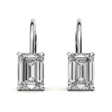 Moissanite Emerald Cut Dainty Wear Hoop Earrings