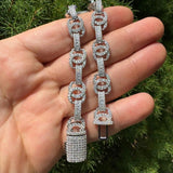 Double C Link Customize Iced Out Moissanite Bracelet