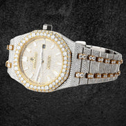 Luxury Dual Tone Moissanite Diamond Wrist Watch