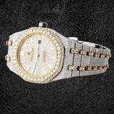 Luxury Dual Tone Moissanite Diamond Wrist Watch
