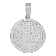 Round Shape 925 Sterling Silver Moissanite Bling Pendant