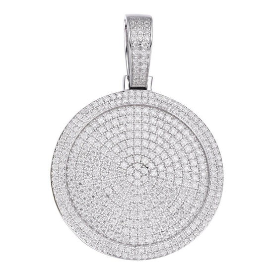 Round Shape 925 Sterling Silver Moissanite Bling Pendant