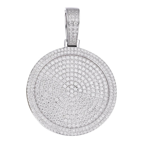Round Shape 925 Sterling Silver Moissanite Bling Pendant