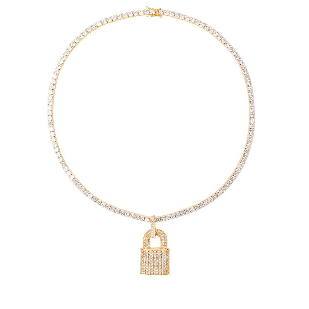 Moissanite Diamond Lock Pendant