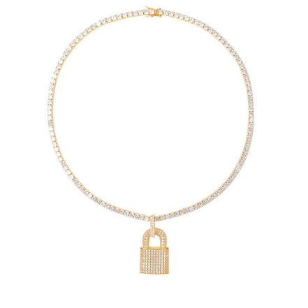 Moissanite Diamond Lock Pendant