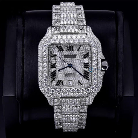 Romen Numeric Moissanite Diamond Automatic Mechanical Watch