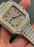 Bust Down Stainless Steel Dual Tone Moissanite Watch