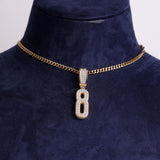 Number Iced Blinged Out Moissanite Diamond Pendants