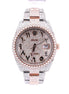 Arabic Dual Rose And White Tone Moissanite Luxury Watch