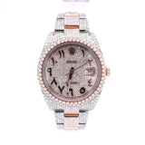 Arabic Dual Rose And White Tone Moissanite Luxury Watch