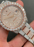 White Stick Dial Moissanite Dual Tone Hip Hop Watches