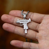 VVS1 Clarity Moissanite Diamond Gun Pendant For Men's