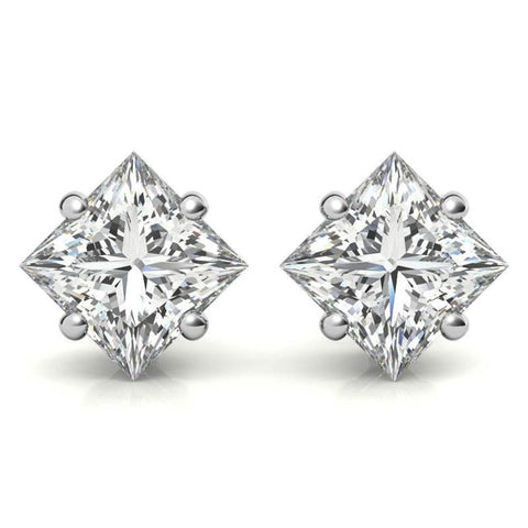 Fine Jewelry Princess Cut Moissanite Stud Earrings