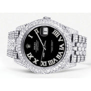 Black Roman Numeric Moissnaite Luxury Hip Hop Watch