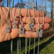 A To Z Letter Iced Out VVS1 Clarity Moissanite Pendant