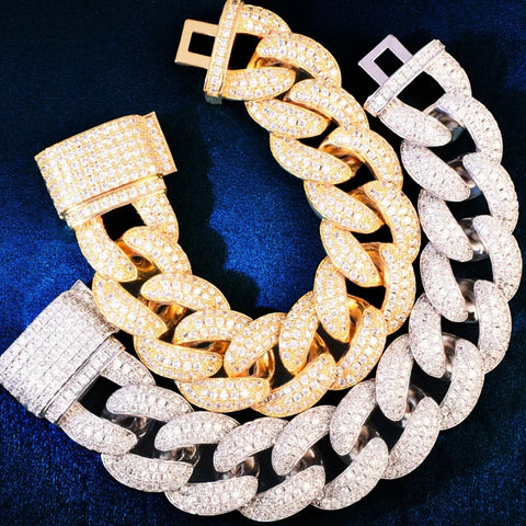 22MM Moissanite Diamond Cuban Unisex Bracelet