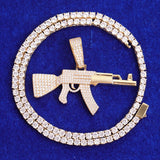 Moissanite Diamond Rifle Pendant Gift For Men's